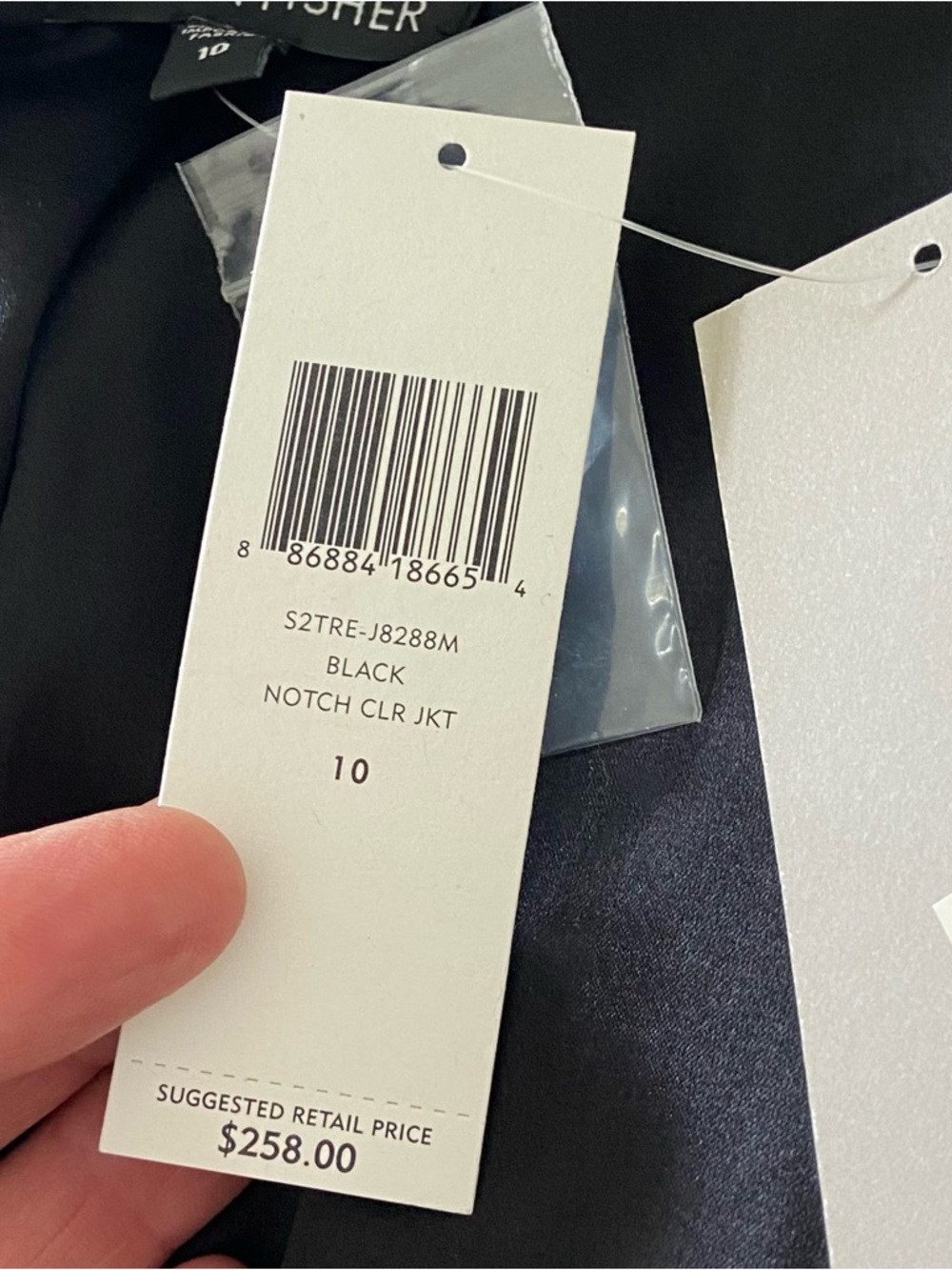 NWT EILEEN FISHER Black Notch Collar Blazer Jacket Tropical Suiting  10 - Picture 12 of 13